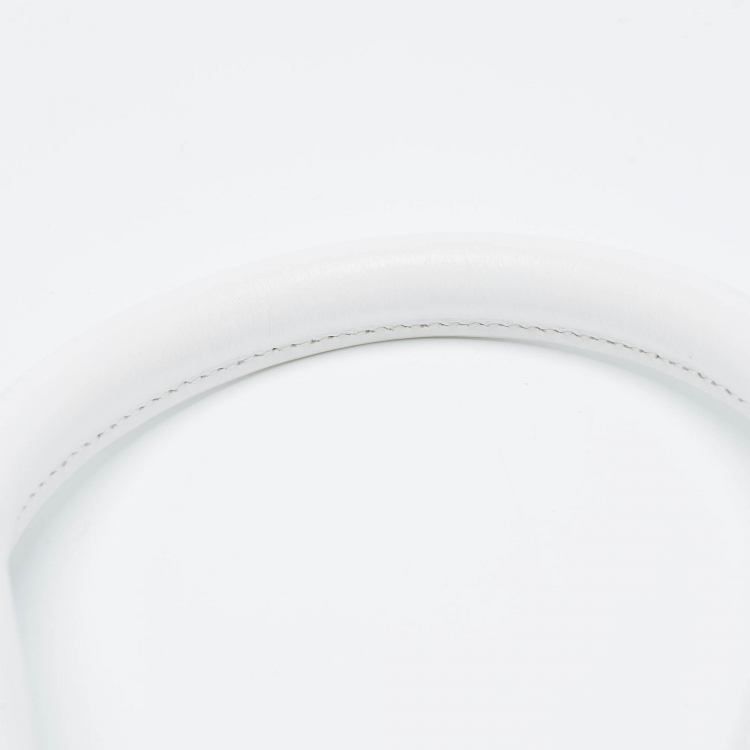 Pre Owned Jacquemus White Leather Le Chiquito Moyen Top Handle Bag