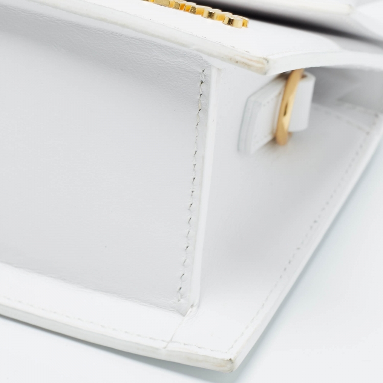 Pre Owned Jacquemus White Leather Le Chiquito Moyen Top Handle Bag