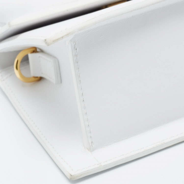 Pre Owned Jacquemus White Leather Le Chiquito Moyen Top Handle Bag