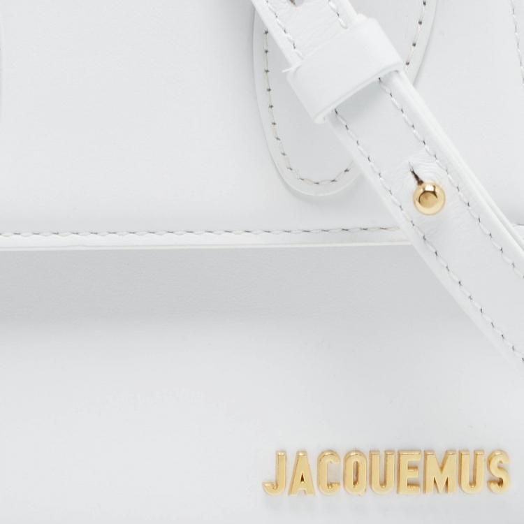 Pre Owned Jacquemus White Leather Le Chiquito Moyen Top Handle Bag