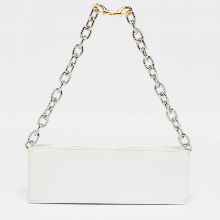 Pre Owned Jacquemus White Leather Le Ciuciu Shoulder Bag