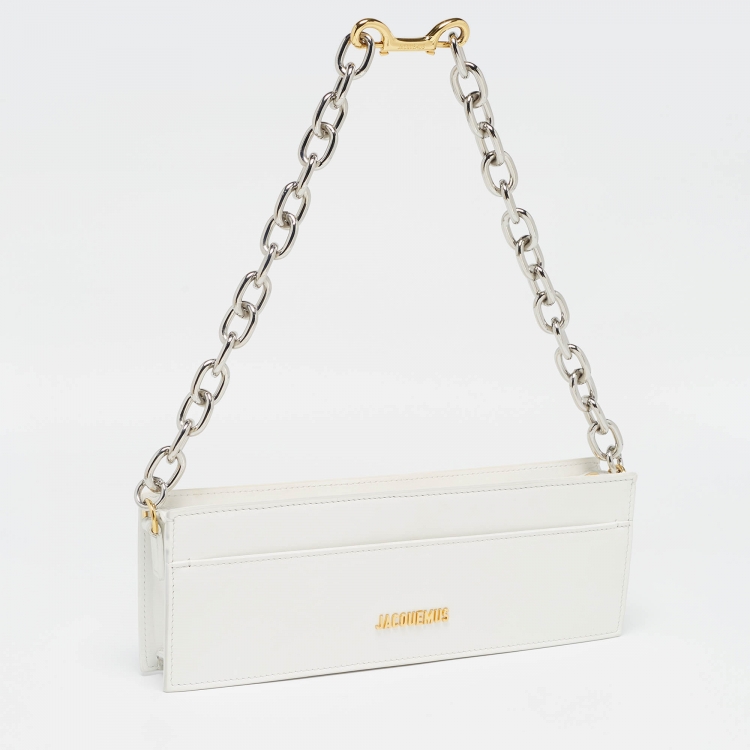 Pre Owned Jacquemus White Leather Le Ciuciu Shoulder Bag