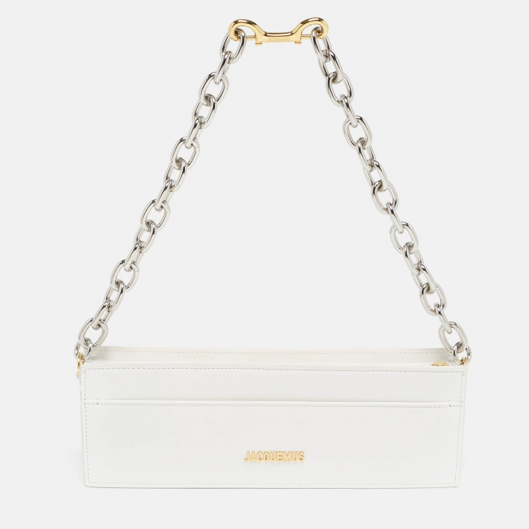Pre Owned Jacquemus White Leather Le Ciuciu Shoulder Bag