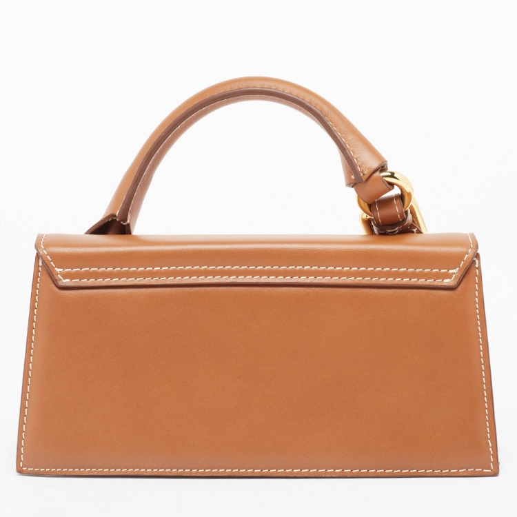 Pre Owned Jacquemus Brown Leather Long Le Chiquito BoucleTop Handle Bag