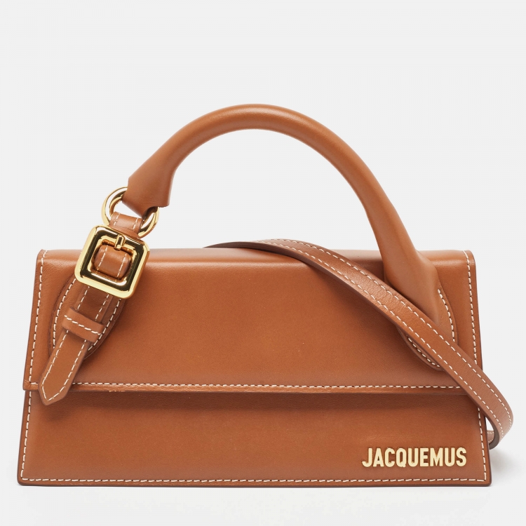 Pre Owned Jacquemus Brown Leather Long Le Chiquito BoucleTop Handle Bag
