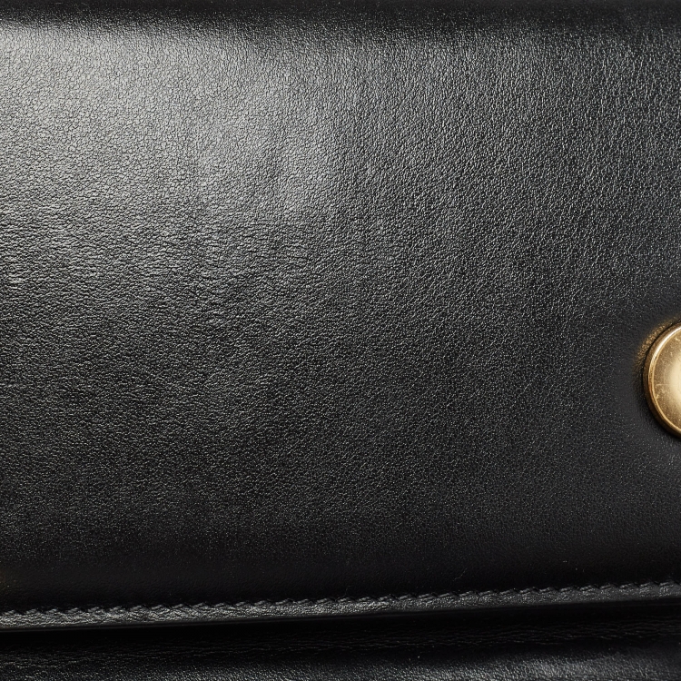 Pre Owned Jacquemus Black Glossy Leather Long Le Chiquito Top Handle Bag