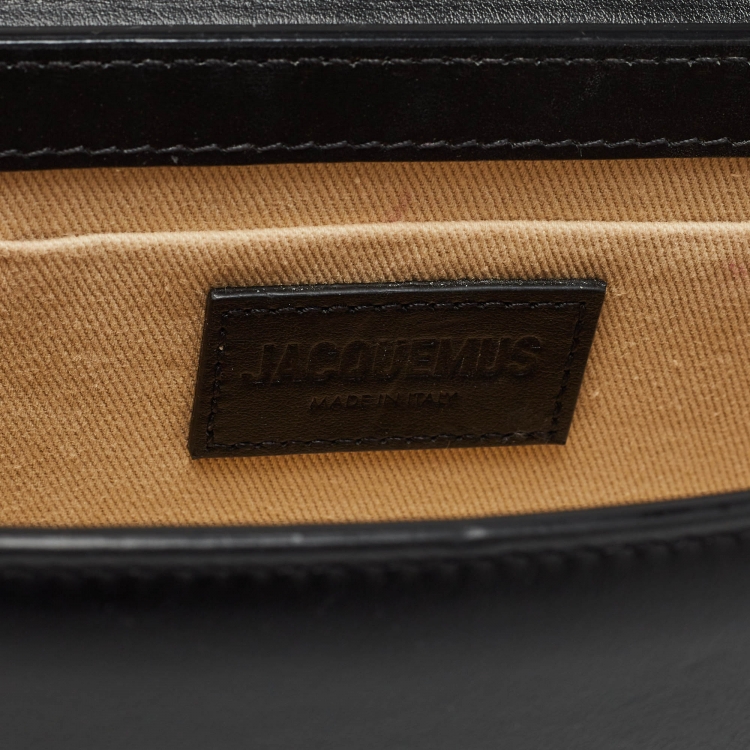 Pre Owned Jacquemus Black Glossy Leather Long Le Chiquito Top Handle Bag