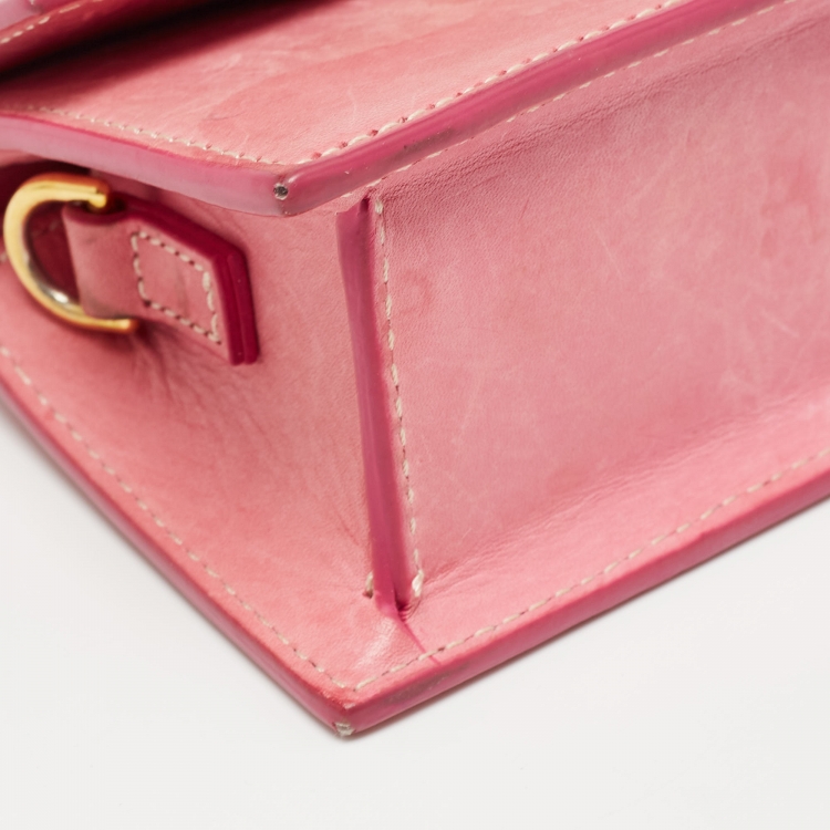 Pre Owned Jacquemus Pink Leather Mini Le Chiquito Top Handle Bag