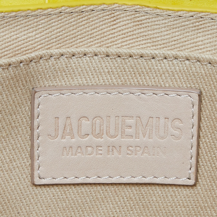 Pre Owned Jacquemus Yellow Croc Embossed Leather La Riviera Shoulder Bag