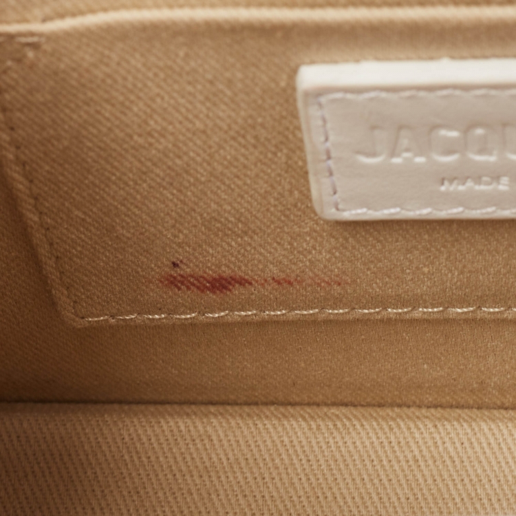 مملوكة مسبقًا Jacquemus White Leather Le Chiquito Noeud Top Handle Bag