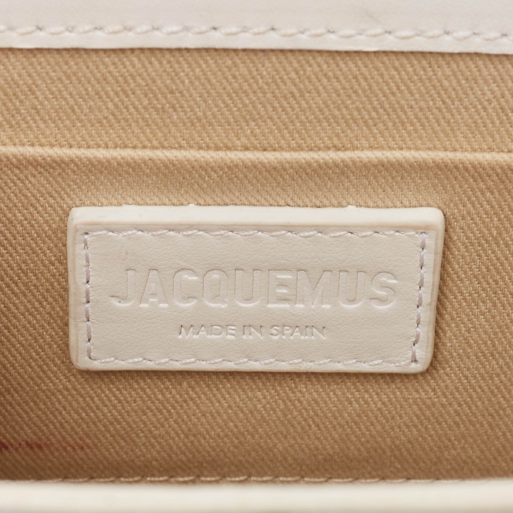 مملوكة مسبقًا Jacquemus White Leather Le Chiquito Noeud Top Handle Bag