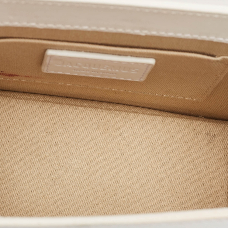 مملوكة مسبقًا Jacquemus White Leather Le Chiquito Noeud Top Handle Bag