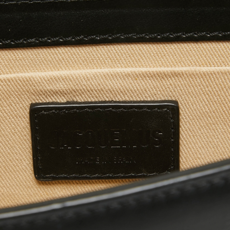 Pre Owned Jacquemus Black Leather Long Le Chiquito Top Handle Bag