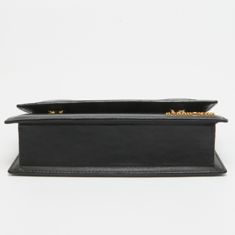 Pre Owned Jacquemus Black Leather Long Le Chiquito Top Handle Bag