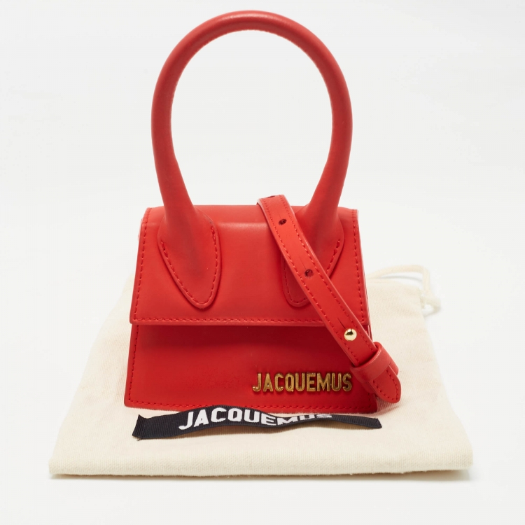 Pre Owned Jacquemus Red Leather Le Chiquito Mini Bag