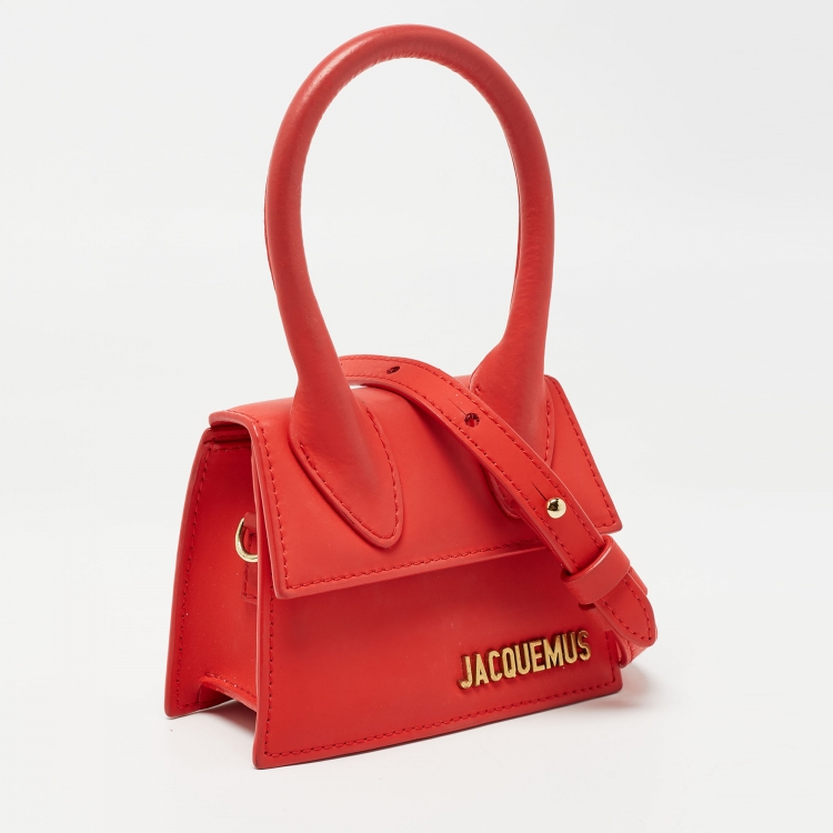 Pre Owned Jacquemus Red Leather Le Chiquito Mini Bag