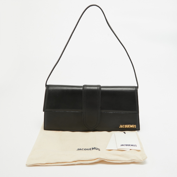 Pre Owned Jacquemus Black Leather Le Bambino Long Shoulder Bag