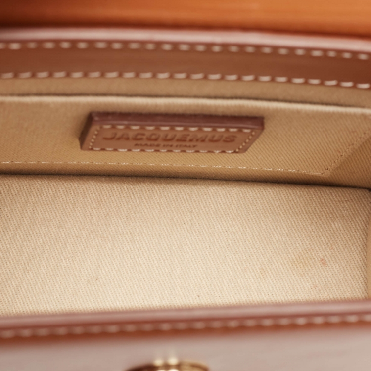 Pre Owned Jacquemus Brown Leather Le Chiquito Top Handle Bag