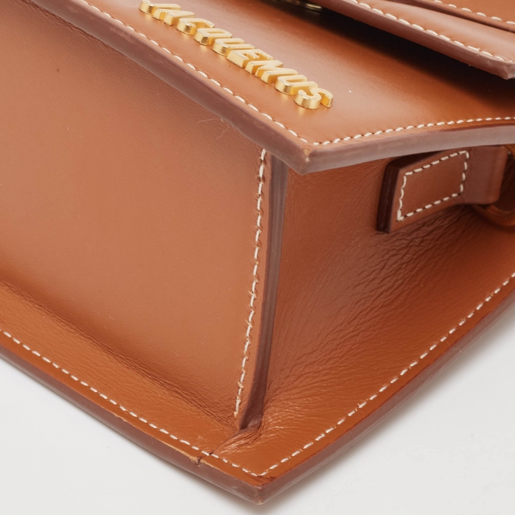 Pre Owned Jacquemus Brown Leather Le Chiquito Top Handle Bag