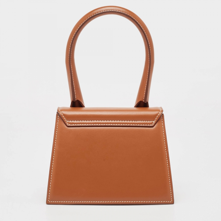 Pre Owned Jacquemus Brown Leather Le Chiquito Top Handle Bag