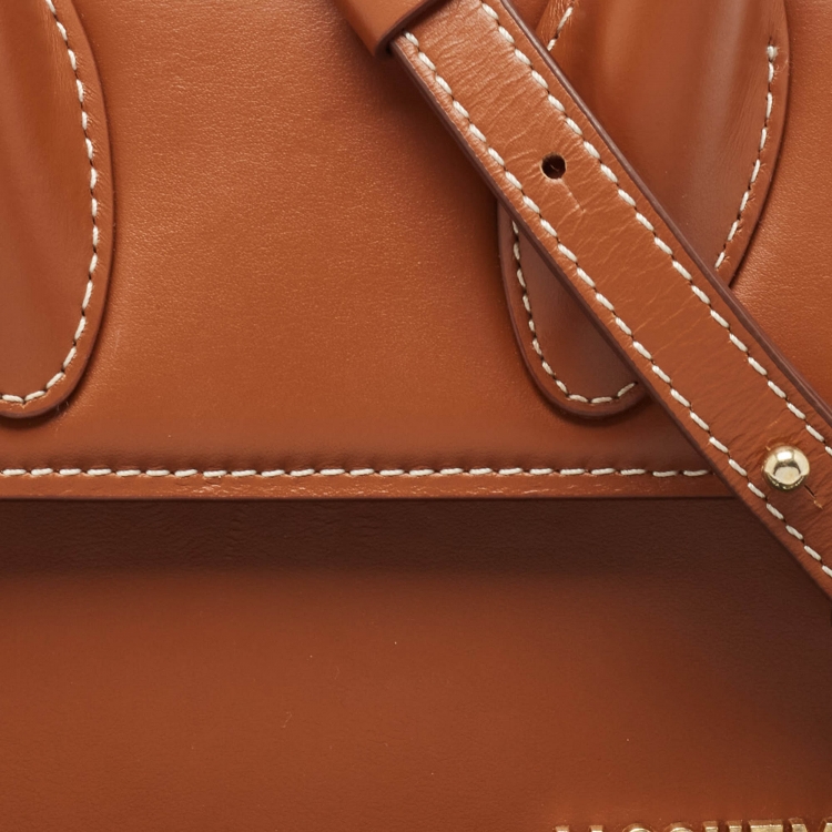 Pre Owned Jacquemus Brown Leather Le Chiquito Top Handle Bag