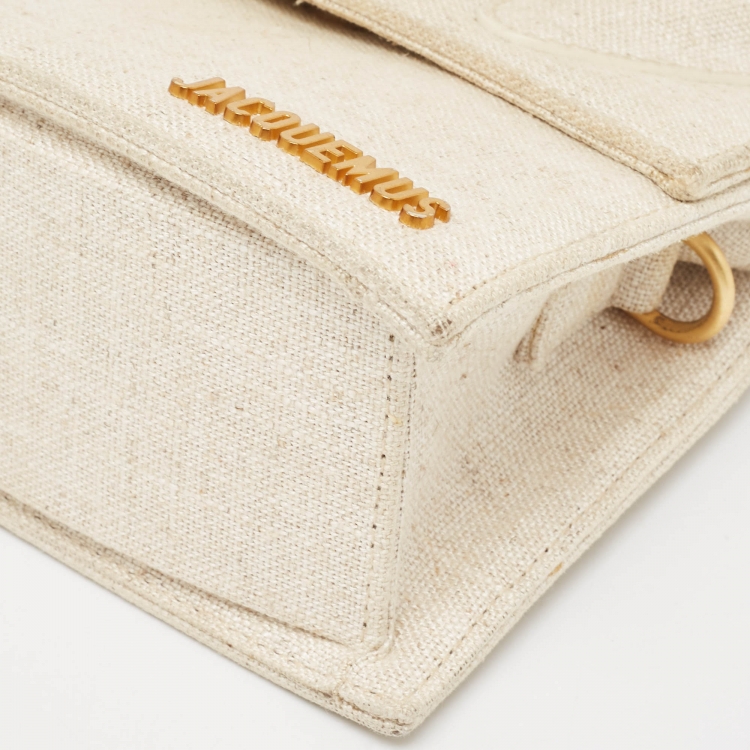 Pre Owned Jacquemus Cream Canvas Le Chiquito Top Handle Bag