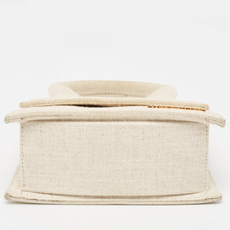 Pre Owned Jacquemus Cream Canvas Le Chiquito Top Handle Bag