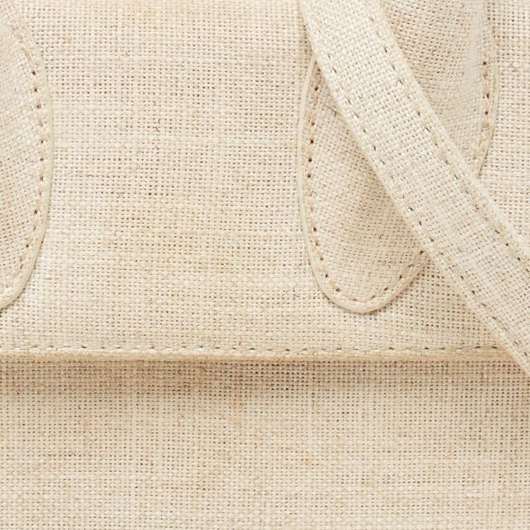 Pre Owned Jacquemus Cream Canvas Le Chiquito Top Handle Bag