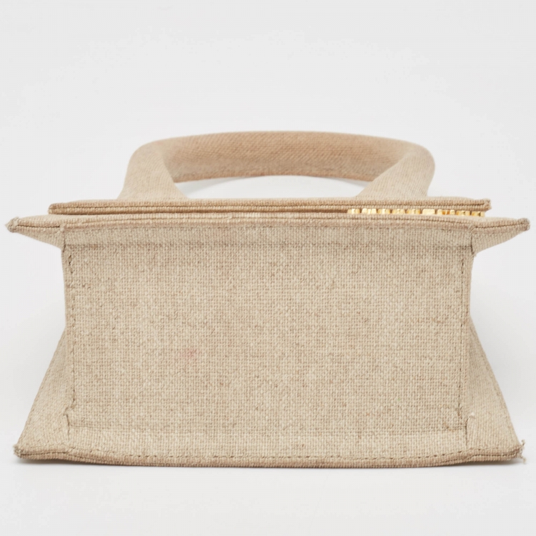 Pre Owned Jacquemus Beige Canvas Le Chiquito Moyen Top Handle Bag