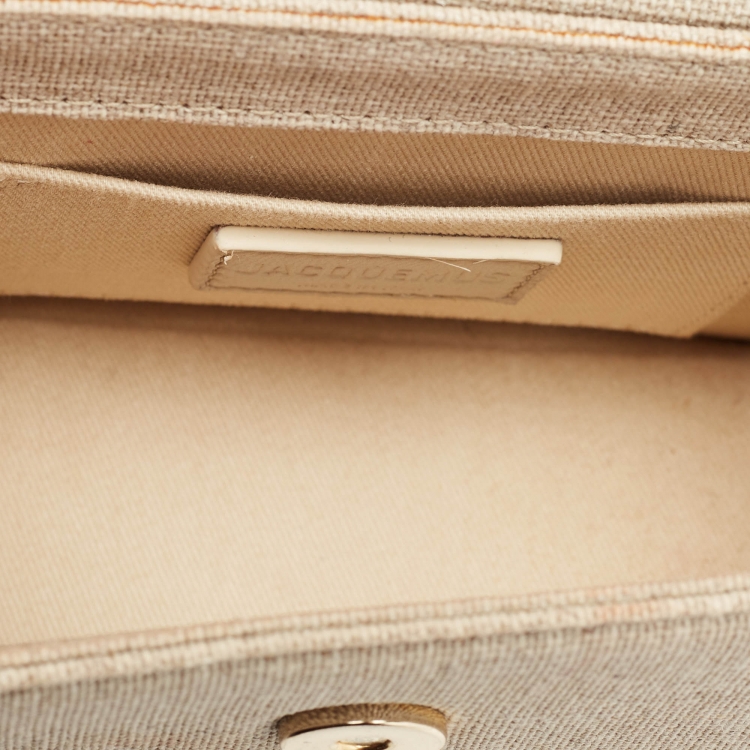 Pre Owned Jacquemus Beige Canvas Le Chiquito Moyen Top Handle Bag