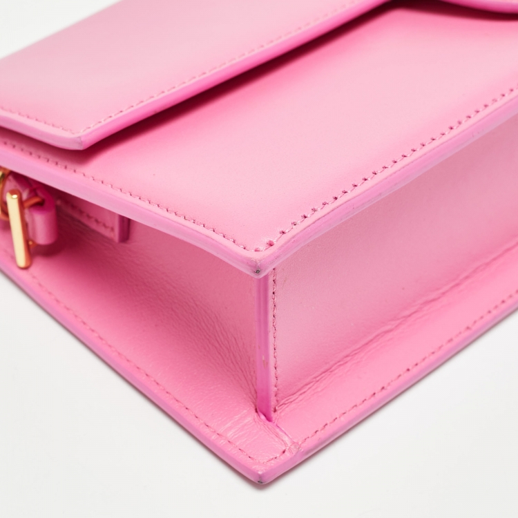 مملوكة مسبقًا Jacquemus Pink Leather Le Bambino Long Shoulder Bag
