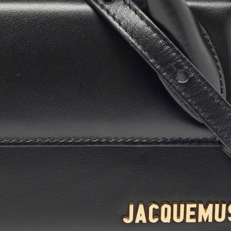 Pre Owned Jacquemus Black Leather Long Le Chiquito Top Handle Bag