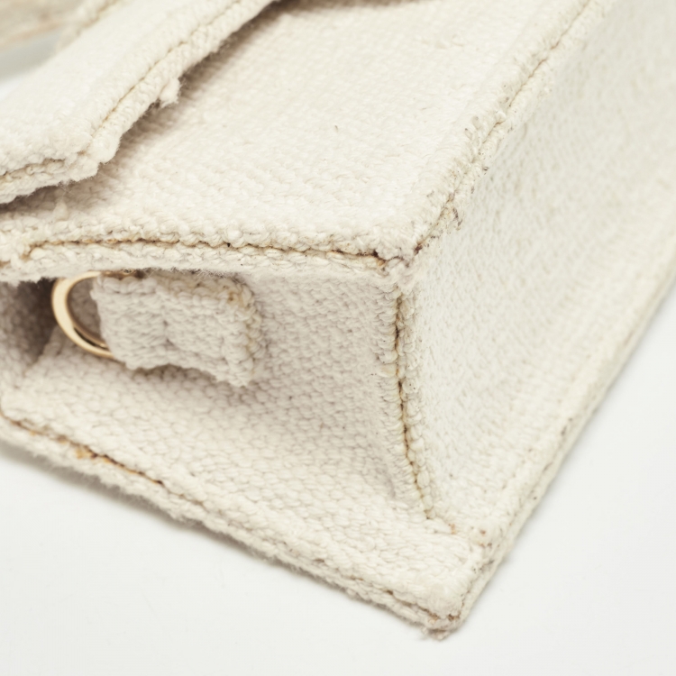 Pre Owned Jacquemus Off White Canvas Le Bambino Mini Top Handle Bag