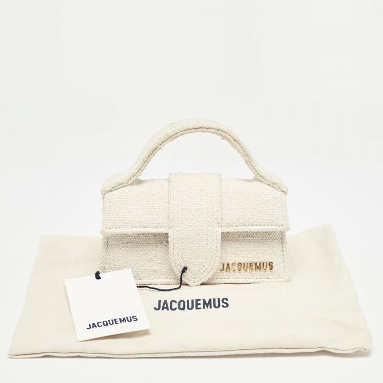 Pre Owned Jacquemus Off White Canvas Le Bambino Mini Top Handle Bag