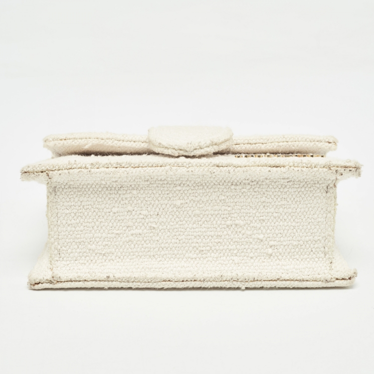 Pre Owned Jacquemus Off White Canvas Le Bambino Mini Top Handle Bag