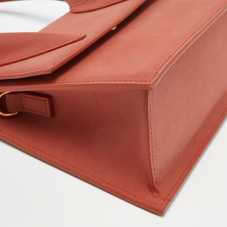 Pre Owned Jacquemus Brick Brown Nubuck Leather Grand Le Chiquito Top Handle Bag