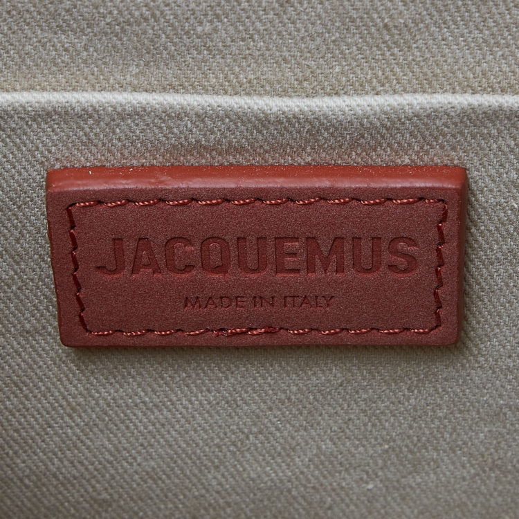 Pre Owned Jacquemus Brick Brown Nubuck Leather Grand Le Chiquito Top Handle Bag