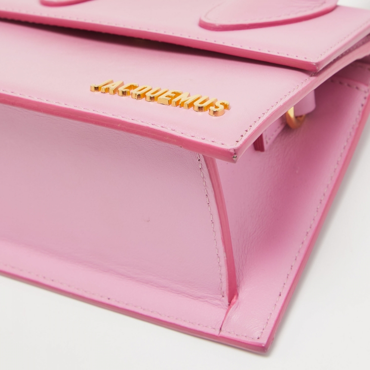 مملوكة مسبقًا Jacquemus Pink Leather Le Chiquito Moyen Top Handle Bag