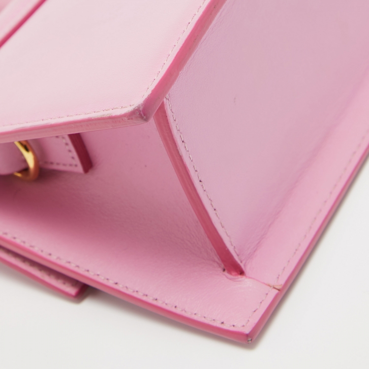مملوكة مسبقًا Jacquemus Pink Leather Le Chiquito Moyen Top Handle Bag