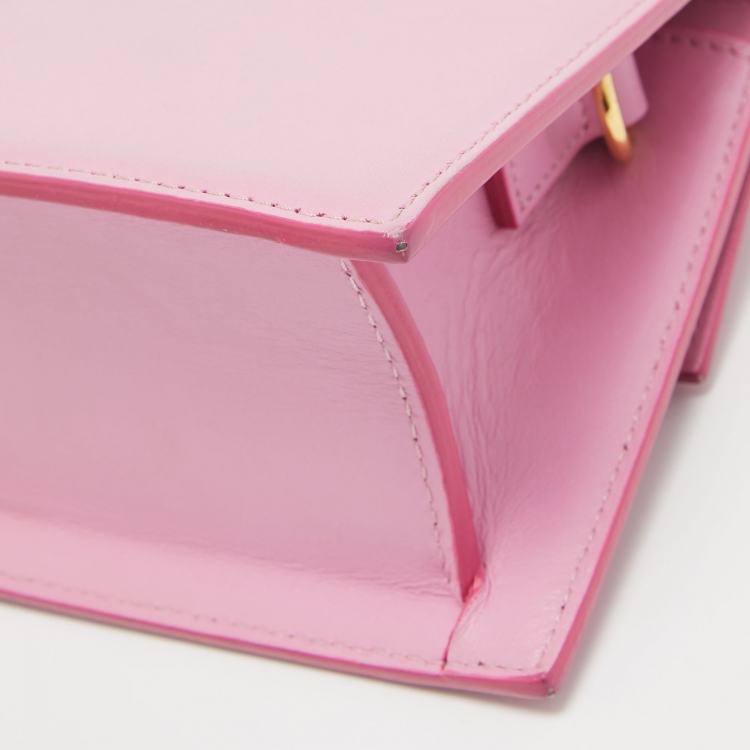 مملوكة مسبقًا Jacquemus Pink Leather Le Chiquito Moyen Top Handle Bag