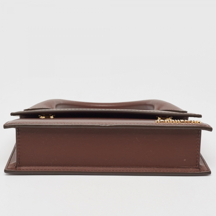 Pre Owned Jacquemus Dark Brown Leather Long Le Chiquito Top Handle Bag