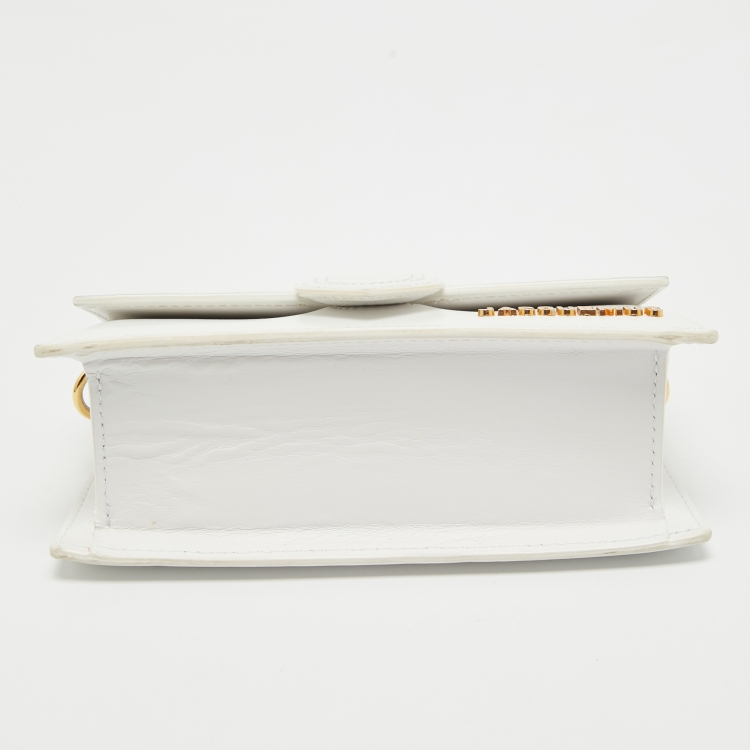 Pre Owned Jacquemus White Leather Mini Le Bambino Top Handle Bag