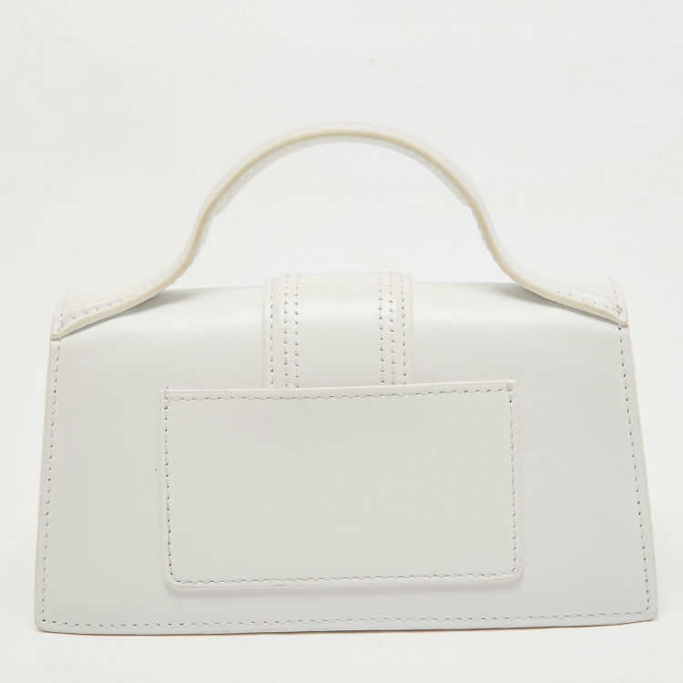 Pre Owned Jacquemus White Leather Mini Le Bambino Top Handle Bag