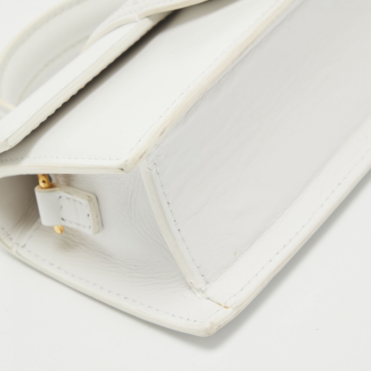 Pre Owned Jacquemus White Leather Mini Le Bambino Top Handle Bag