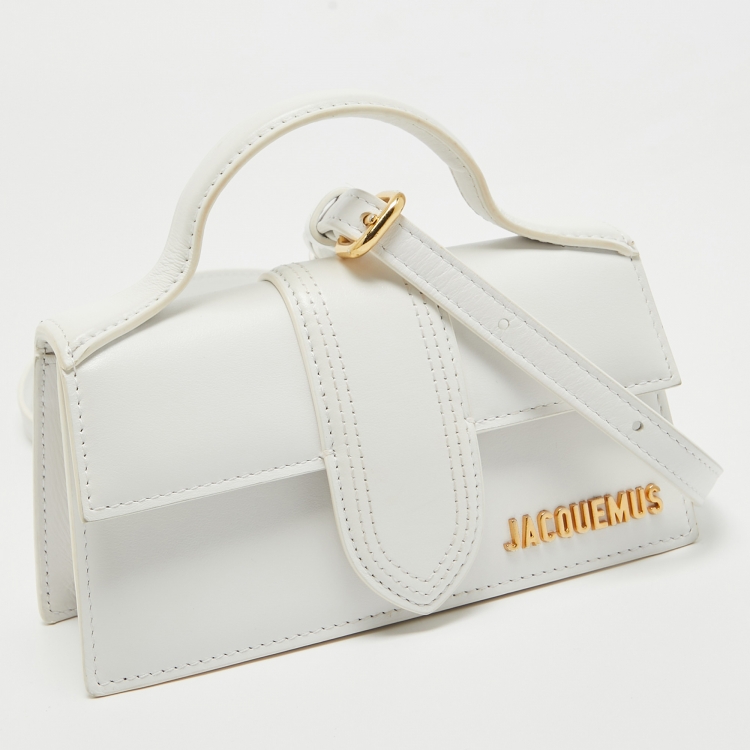 Pre Owned Jacquemus White Leather Mini Le Bambino Top Handle Bag
