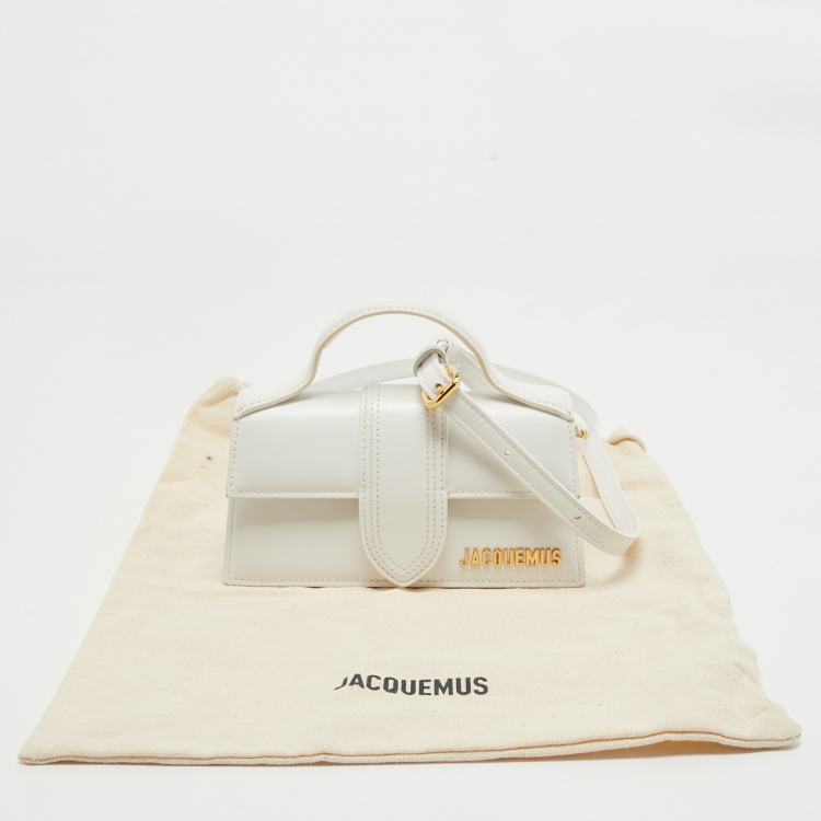 Pre Owned Jacquemus White Leather Mini Le Bambino Top Handle Bag