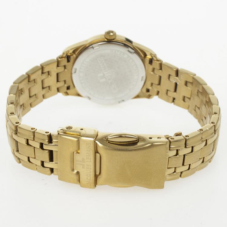 Pre Owned Jacques Lemans Gold Plated 1-1445 Womens Wristwatch 27 MM