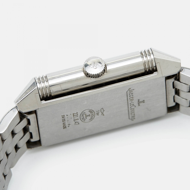 Pre Owned Jaeger-LeCoultre Silver Stainless Steel Reverso Q2618140 Women's Wristwatch 21 mm