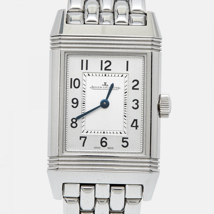 Pre Owned Jaeger-LeCoultre Silver Stainless Steel Reverso Q2618140 Women's Wristwatch 21 mm