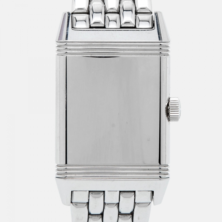 Pre Owned Jaeger-LeCoultre Silver Stainless Steel Reverso Q2618140 Women's Wristwatch 21 mm